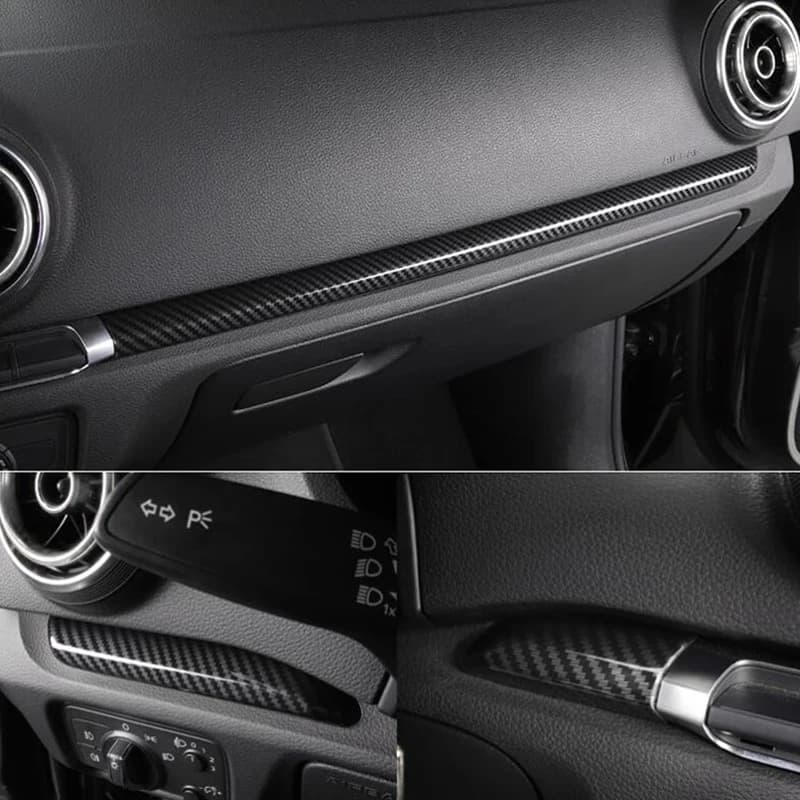 Carbon Fiber & Stainless Steel Interior Trim Strips for Audi A3