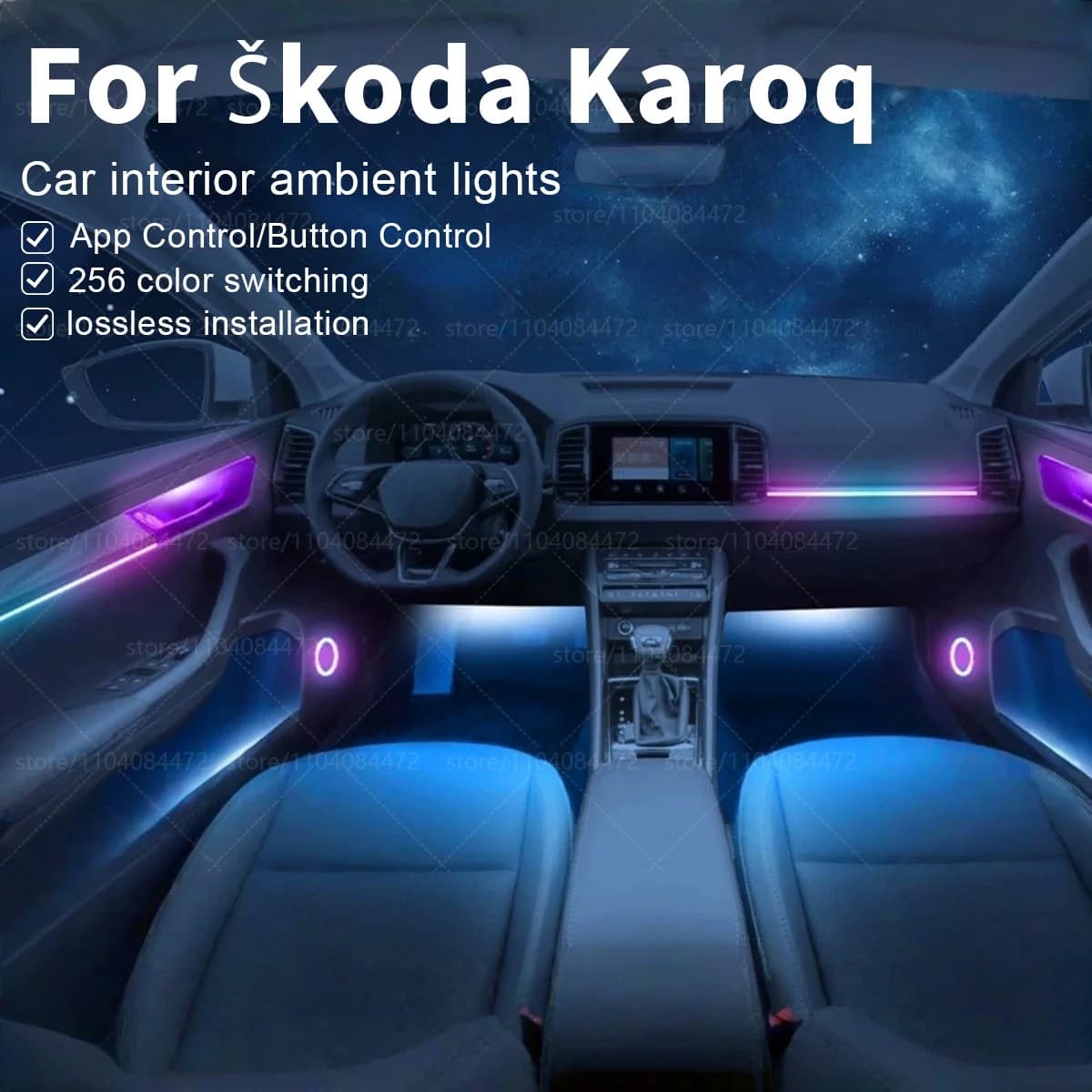 Transform Your Skoda Interior with 22-in-1 RGB Ambient Light Strips